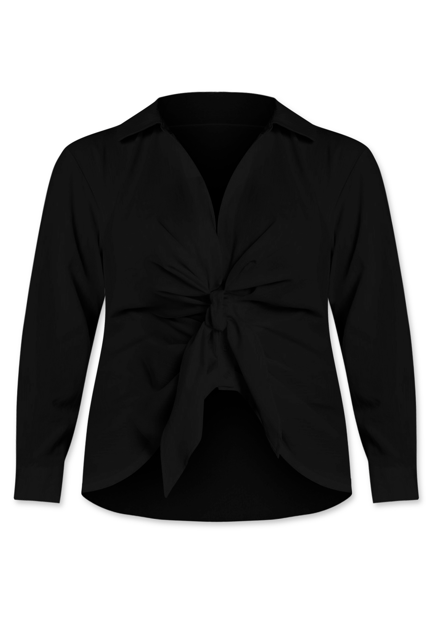 Tie Front Collared Blouse | Eloquii