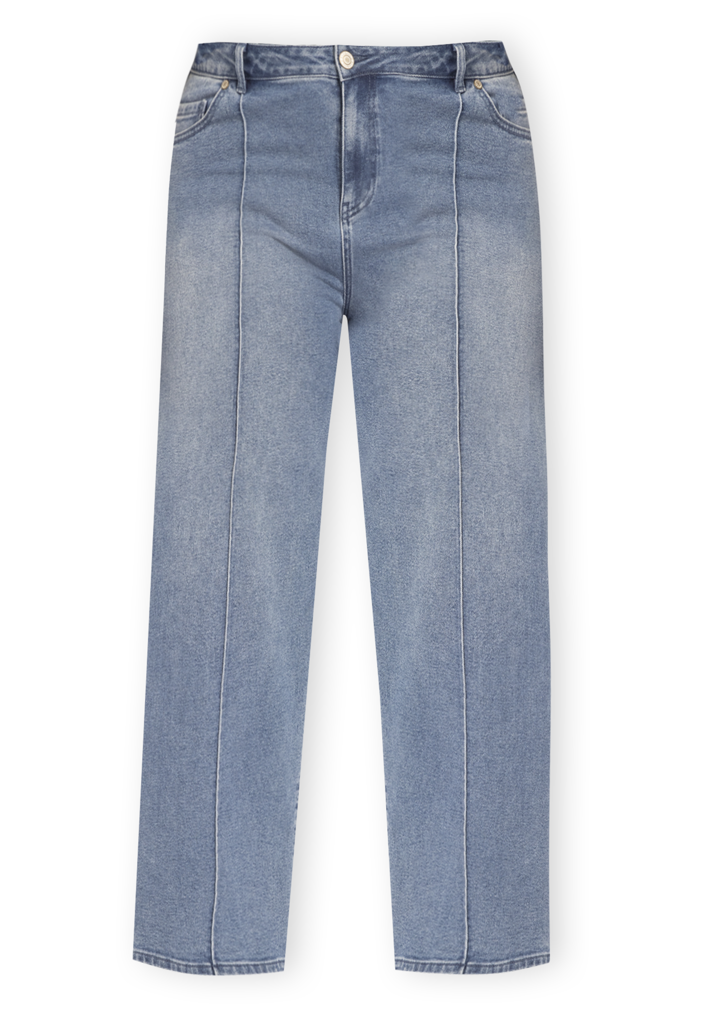 Stretch Denim Flared Pintuck Pants